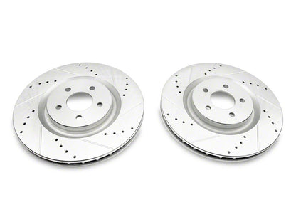 C&L Super Sport Cross-Drilled and Slotted Brake Rotor and Pad Kit; Front (11-14 Mustang GT w/ Performance Pack; 12-13 Mustang BOSS 302; 07-12 Mustang GT500)