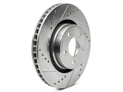 C&L Super Sport Cross-Drilled and Slotted Brake Rotor and Pad Kit; Front (15-23 Mustang EcoBoost w/o Performance Pack, V6)