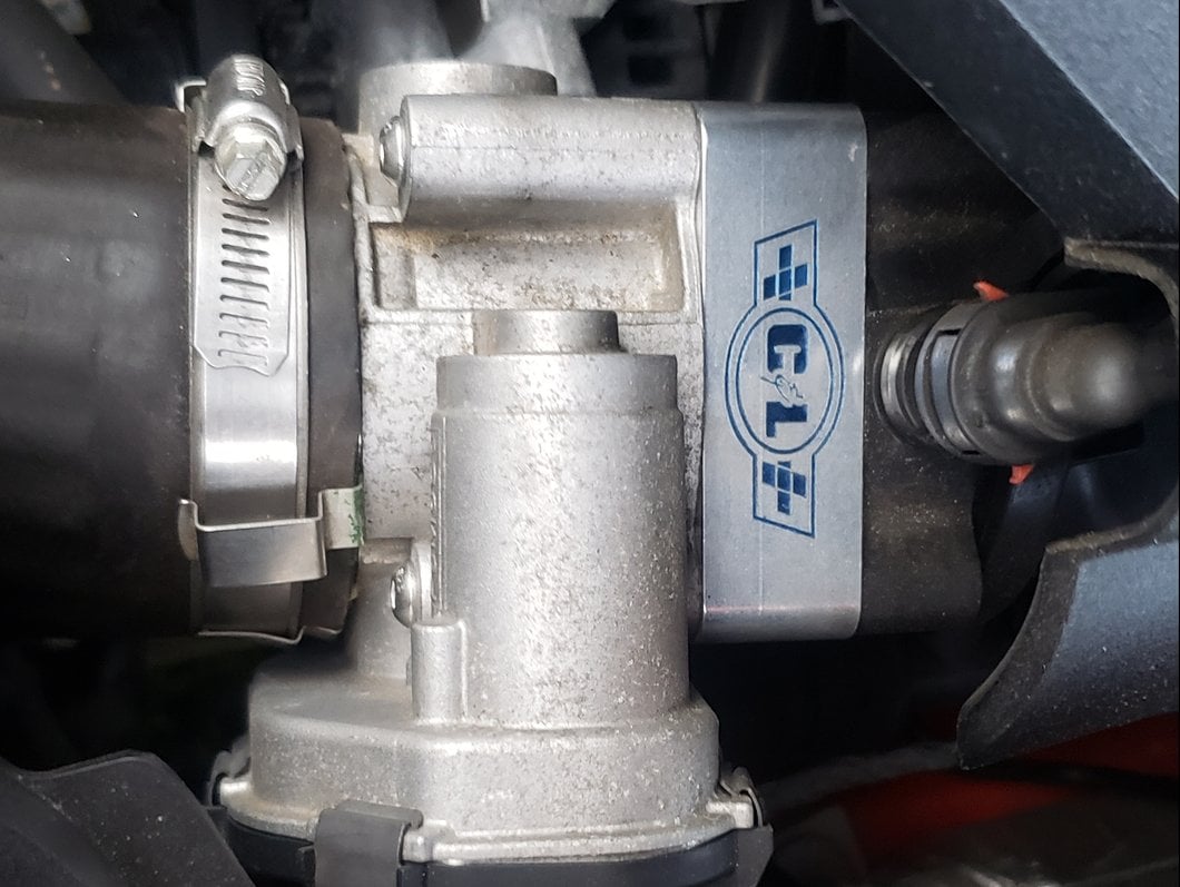 C&L Throttle Body Spacer with Nitrous Ports (15-23 Mustang EcoBoost)