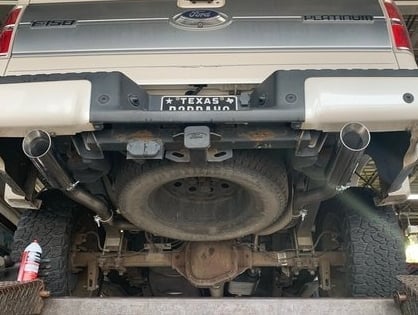 C&L Dual Exhaust System with Polished Tips; Side/Rear Exit (11-14 3.5L EcoBoost F-150)