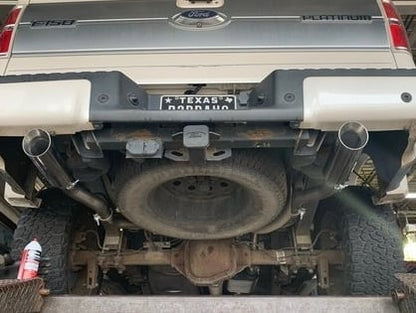 C&L Dual Exhaust System with Polished Tips; Side/Rear Exit (11-14 3.5L EcoBoost F-150)