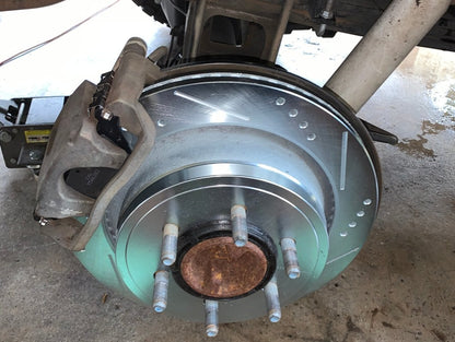 C&L Super Sport HD Cross-Drilled and Slotted Rotor; Front Driver Side (10-20 F-150)