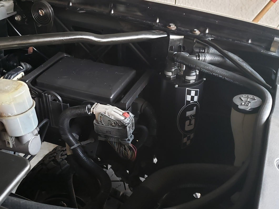 C&L Gen 2 Monster Oil Separator Catch Can; Black (Universal; Some Adaptation May Be Required)