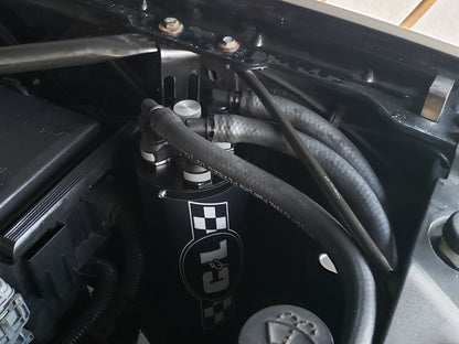 C&L Gen 2 Monster Oil Separator Catch Can; Black (Universal; Some Adaptation May Be Required)