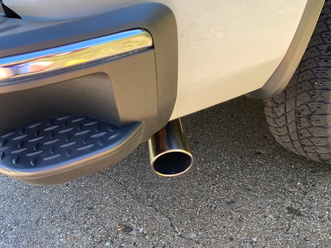 C&L Single Exhaust System with Polished Tip; Side Exit (14-18 5.3L Sierra 1500)