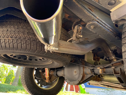 C&L Single Exhaust System with Polished Tip; Side Exit (14-18 5.3L Sierra 1500)