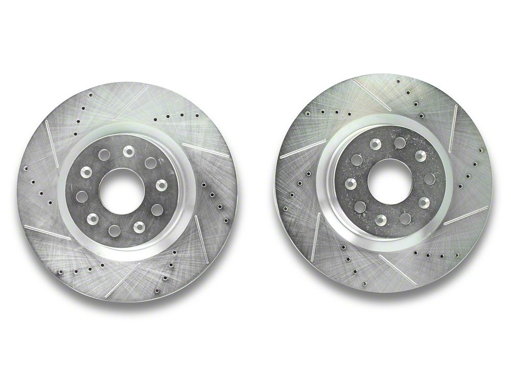 C&L Super Sport HD Cross-Drilled and Slotted Rotors; Front Pair (16-24 Camaro SS w/ 4-Piston Front Calipers; 21-24 Camaro LT1)