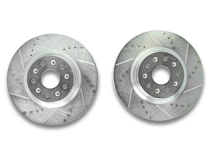 C&L Super Sport HD Cross-Drilled and Slotted Rotors; Front Pair (16-24 Camaro SS w/ 4-Piston Front Calipers; 21-24 Camaro LT1)