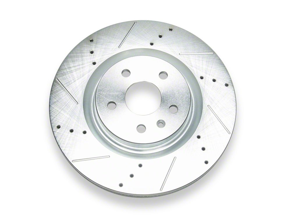 C&L Super Sport Cross-Drilled and Slotted Rotor; Front Driver Side (10-15 Camaro SS)