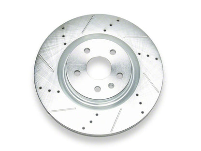 C&L Super Sport Cross-Drilled and Slotted Rotor; Front Driver Side (10-15 Camaro SS)