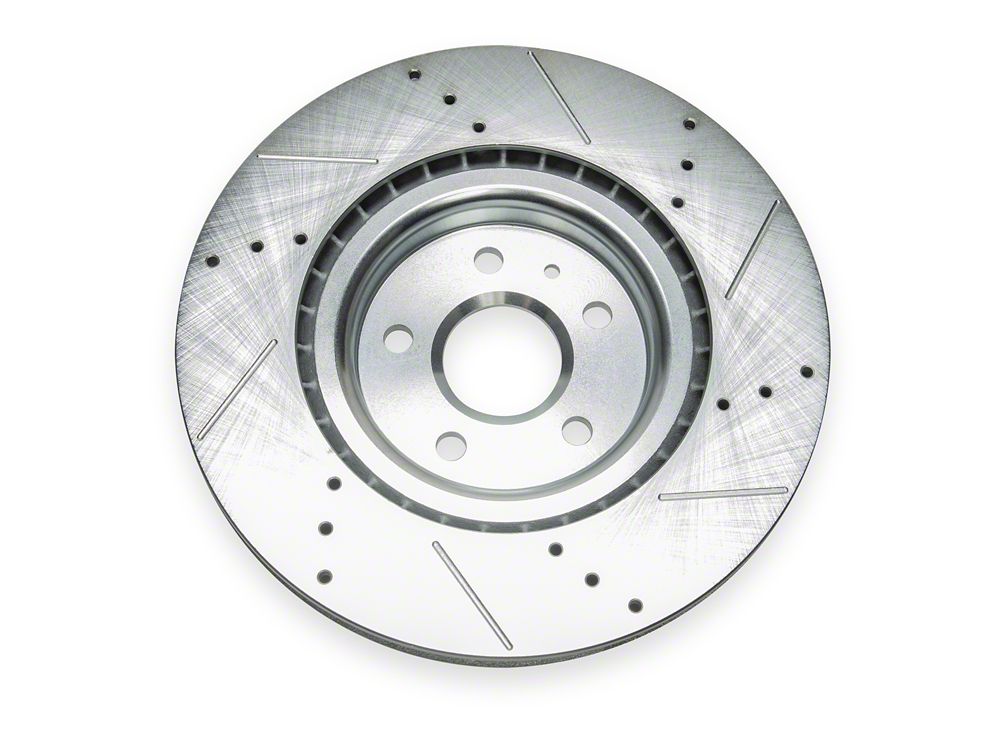 C&L Super Sport Cross-Drilled and Slotted Rotor; Front Driver Side (10-15 Camaro SS)