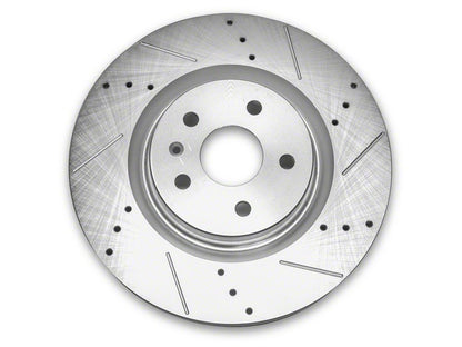 C&L Super Sport Cross-Drilled and Slotted Rotor; Front Passenger Side (10-15 Camaro SS)