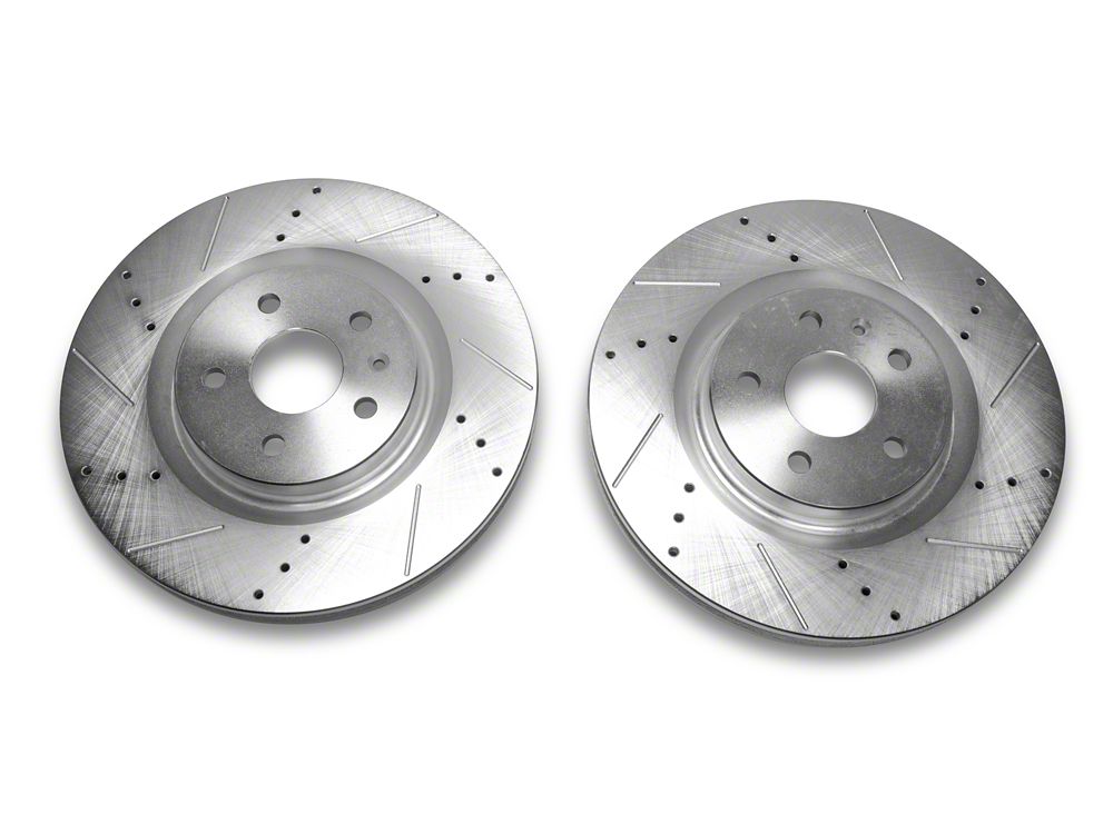 C&L Super Sport Cross-Drilled and Slotted Rotors; Front Pair (10-15 Camaro SS)