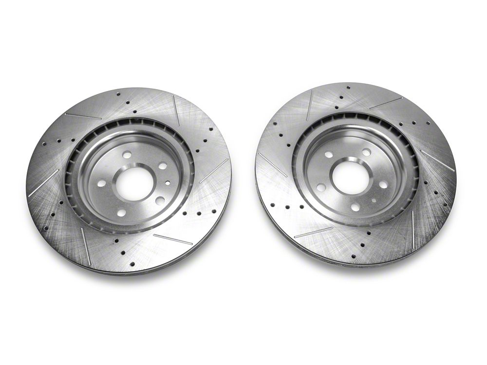 C&L Super Sport Cross-Drilled and Slotted Rotors; Front Pair (10-15 Camaro SS)