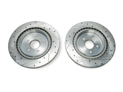 C&L Super Sport Cross-Drilled and Slotted Rotors; Rear Pair (10-15 Camaro SS; 12-24 Camaro ZL1)