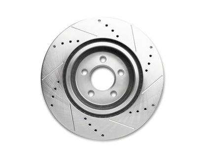 C&L Super Sport Cross-Drilled and Slotted Rotor; Front Driver Side (09-23 Challenger GT, R/T, Rallye Redline, SXT & T/A w/ Dual Piston Front Calipers; 2011 Challenger SE w/ Dual Piston Front Calipers)