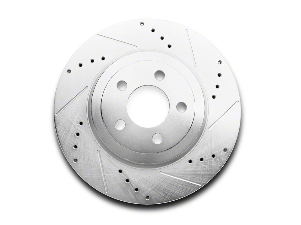 C&L Super Sport Cross-Drilled and Slotted Rotor; Front Passenger Side (09-23 Challenger GT, R/T, Rallye Redline, SXT & T/A w/ Dual Piston Front Calipers; 2011 Challenger SE w/ Dual Piston Front Calipers)
