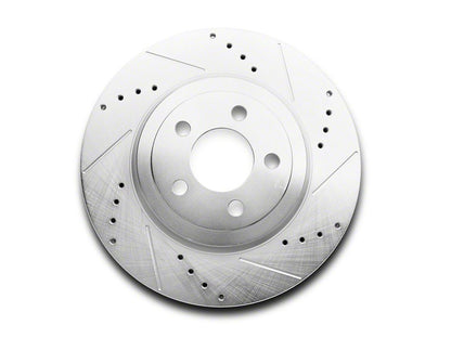 C&L Super Sport Cross-Drilled and Slotted Rotor; Front Passenger Side (09-23 Challenger GT, R/T, Rallye Redline, SXT & T/A w/ Dual Piston Front Calipers; 2011 Challenger SE w/ Dual Piston Front Calipers)