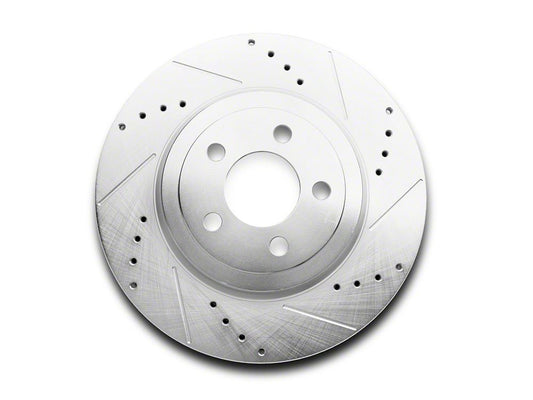 C&L Super Sport Cross-Drilled and Slotted Rotor; Front Passenger Side (09-23 Challenger GT, R/T, Rallye Redline, SXT & T/A w/ Dual Piston Front Calipers; 2011 Challenger SE w/ Dual Piston Front Calipers)