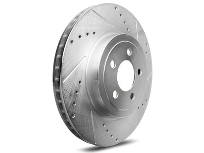 C&L Super Sport Cross-Drilled and Slotted Rotor; Front Passenger Side (09-23 Challenger GT, R/T, Rallye Redline, SXT & T/A w/ Dual Piston Front Calipers; 2011 Challenger SE w/ Dual Piston Front Calipers)