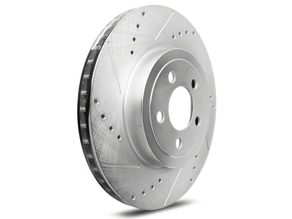 C&L Super Sport Cross-Drilled and Slotted Rotor; Front Driver Side (12-14 Charger Pursuit; 06-23 Charger AWD SE, AWD SXT, Daytona, Daytona R/T, GT & R/T w/ Dual Piston Front Calipers; 11-13 5.7L HEMI Charger SE)