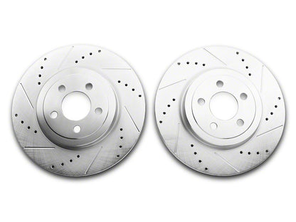 C&L Super Sport Cross-Drilled and Slotted Rotors; Front Pair (12-14 Charger Pursuit; 06-23 Charger AWD SE, AWD SXT, Daytona, Daytona R/T, GT & R/T w/ Dual Piston Front Calipers; 11-13 5.7L HEMI Charger SE)