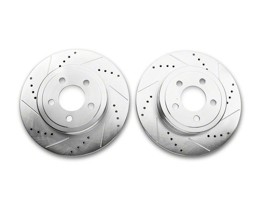 C&L Super Sport Cross-Drilled and Slotted Rotors; Rear Pair (06-23 Charger AWD SE, AWD SXT, Daytona, GT & R/T w/ Dual Piston Front Calipers)