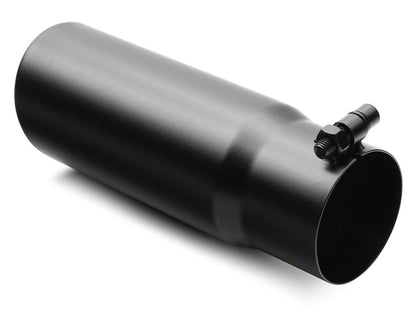 C&L Rolled End Round Exhaust Tip; 3.50-Inch; Black (Fits 3-Inch Tailpipe)