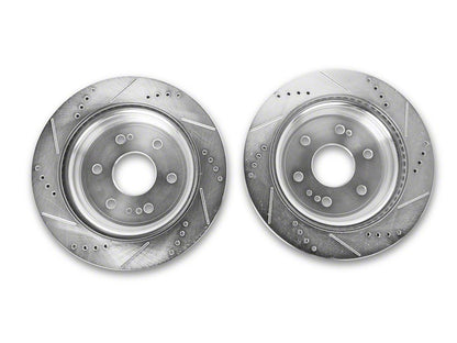 C&L Super Sport HD Cross-Drilled and Slotted 6-Lug Rotors; Rear Pair (21-26 Yukon)