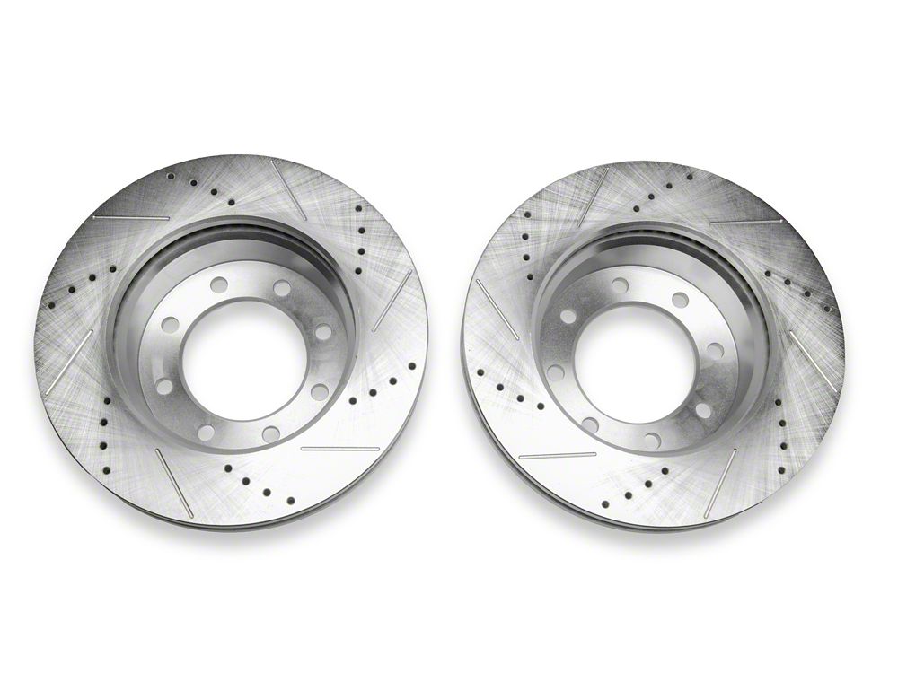 C&L Super Sport HD Cross-Drilled and Slotted 8-Lug Rotors; Front Pair (09-25 RAM 2500)