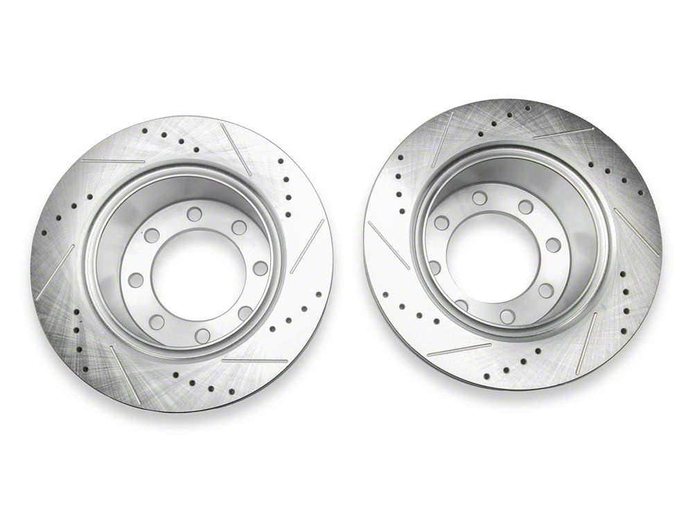 C&L Super Sport HD Cross-Drilled and Slotted 8-Lug Rotors; Rear Pair (09-25 RAM 2500)