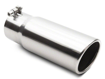 C&L Rolled End Round Exhaust Tip; 3.50-Inch; Polished (Fits 3-Inch Tailpipe)