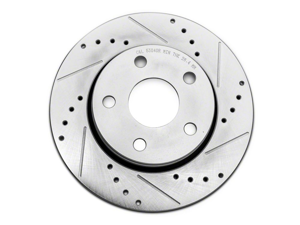 C&L Super Sport HD Cross-Drilled and Slotted Rotors; Front Pair (07-18 Jeep Wrangler JK)
