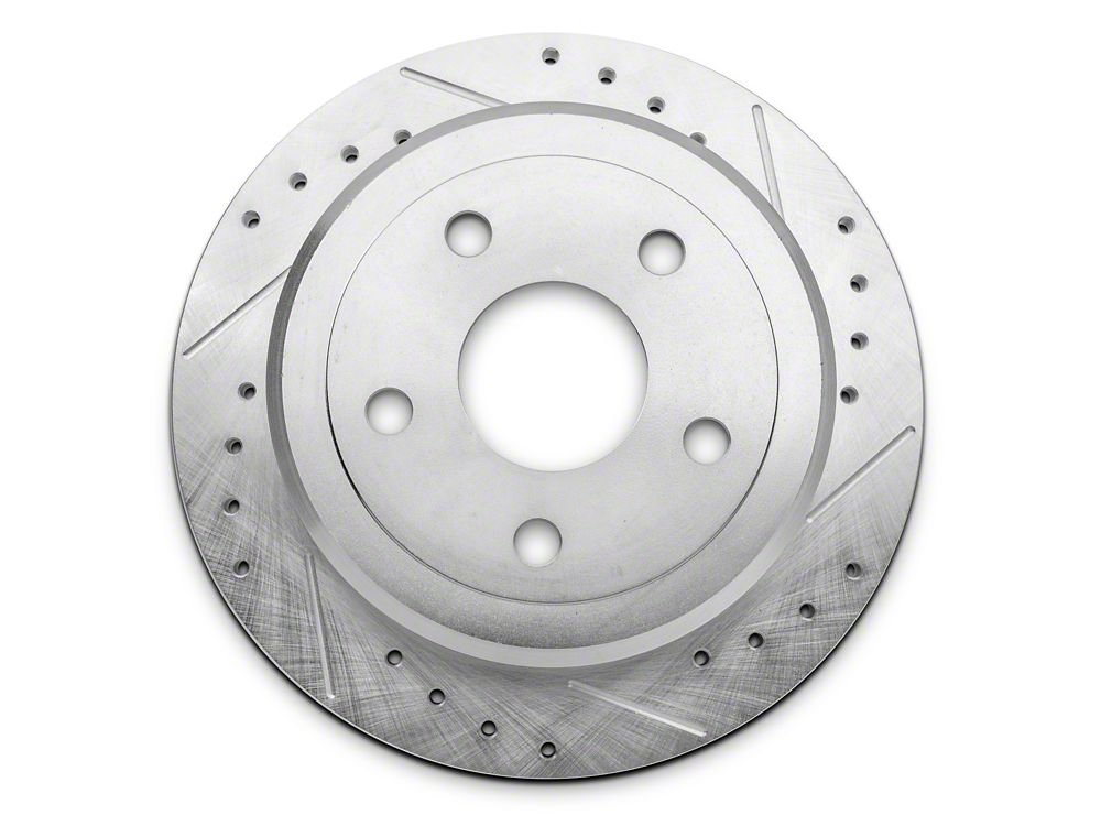 C&L Super Sport HD Cross-Drilled and Slotted Rotors; Rear Pair (07-18 Jeep Wrangler JK)