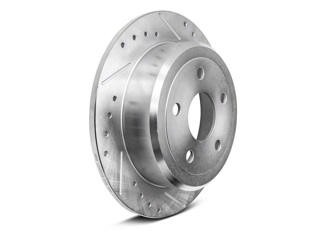 C&L Super Sport HD Cross-Drilled and Slotted Rotors; Rear Pair (07-18 Jeep Wrangler JK)