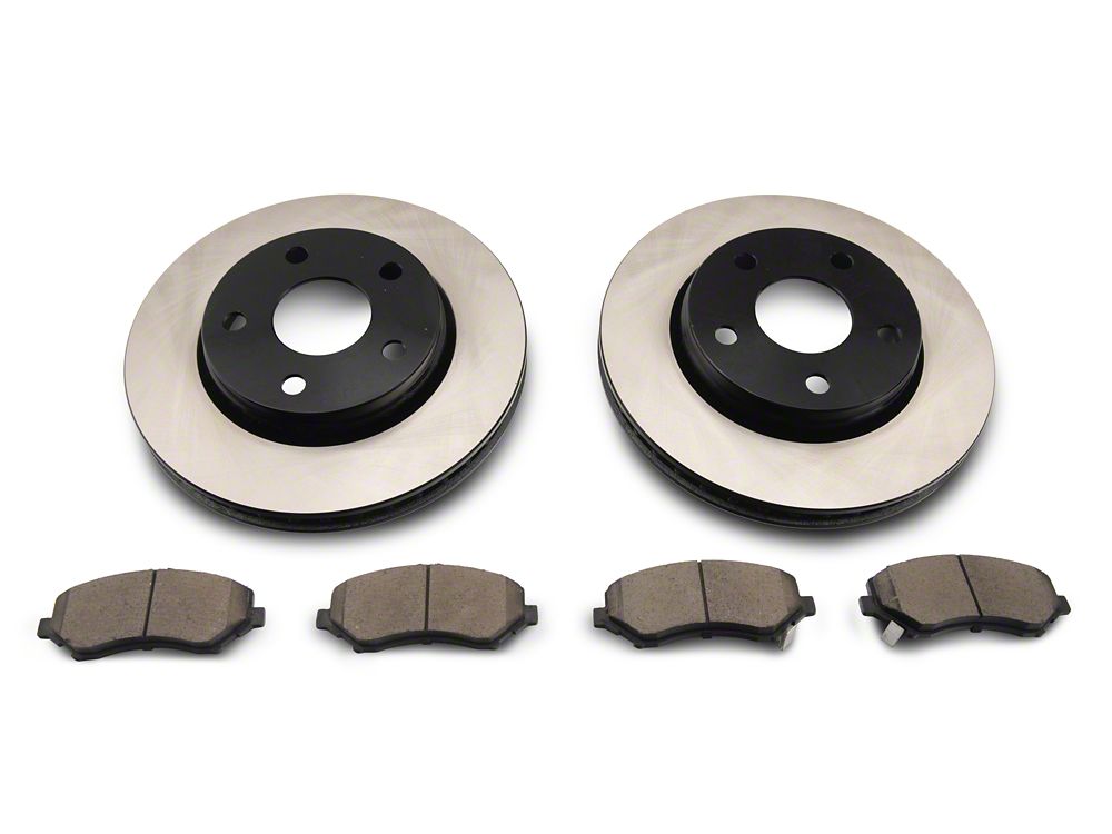 C&L OE Replacement Black Coated Brake Rotor and Pad Kit; Front (07-18 Jeep Wrangler JK)