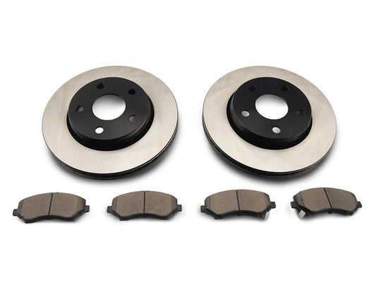 C&L OE Replacement Black Coated Brake Rotor and Pad Kit; Front (07-18 Jeep Wrangler JK)