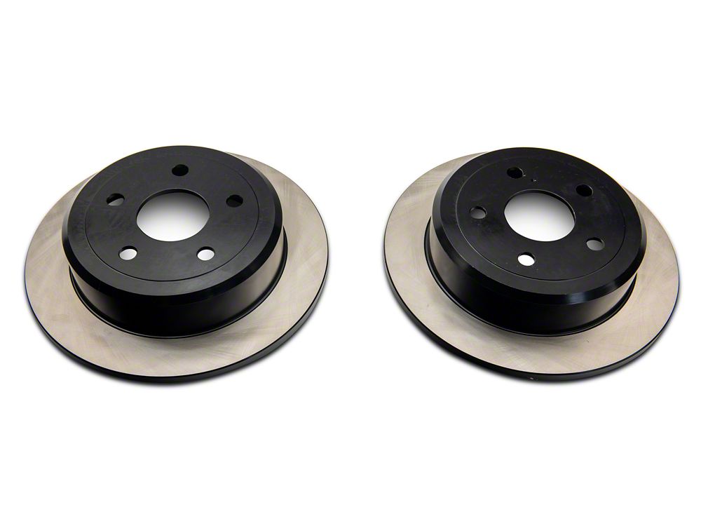 C&L OE Replacement Black Coated Rotors; Rear Pair (07-18 Jeep Wrangler JK)
