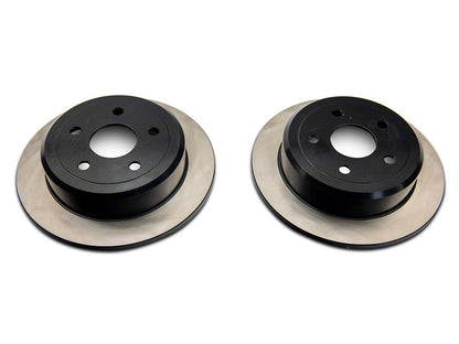 C&L OE Replacement Black Coated Rotors; Rear Pair (07-18 Jeep Wrangler JK)