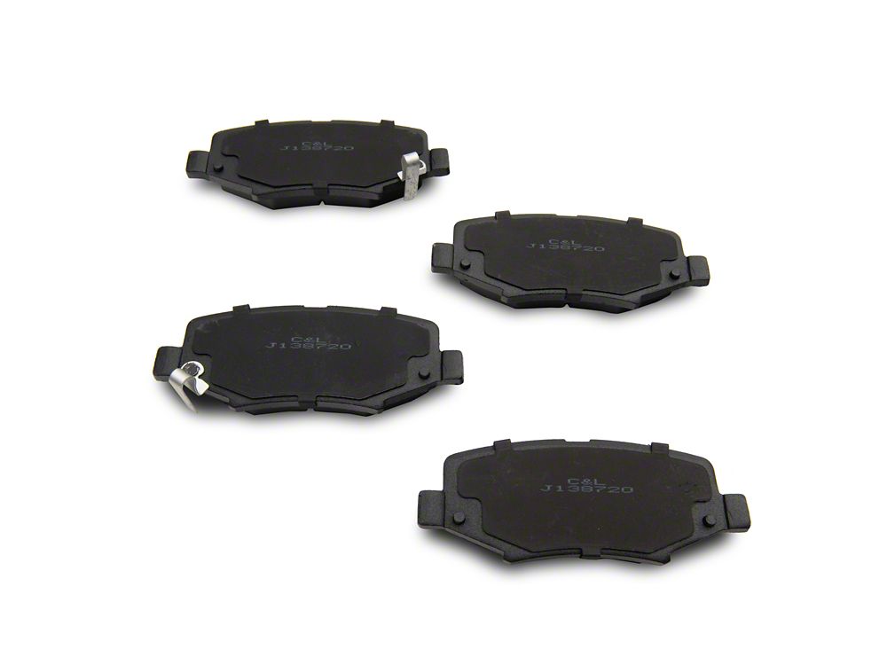C&L OE Replacement Black Coated Brake Rotor and Pad Kit; Rear (07-18 Jeep Wrangler JK)