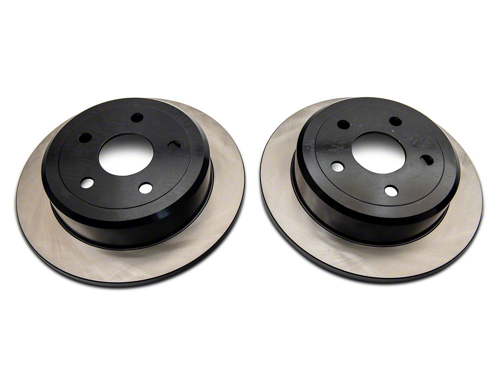 C&L OE Replacement Black Coated Brake Rotor and Pad Kit; Rear (07-18 Jeep Wrangler JK)