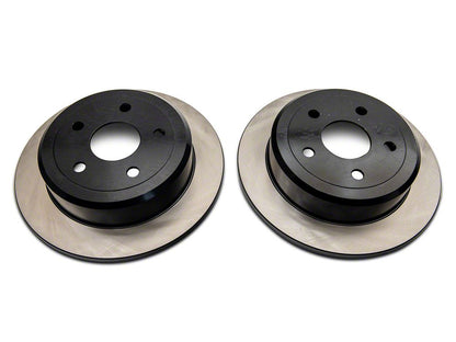 C&L OE Replacement Black Coated Brake Rotor and Pad Kit; Rear (07-18 Jeep Wrangler JK)