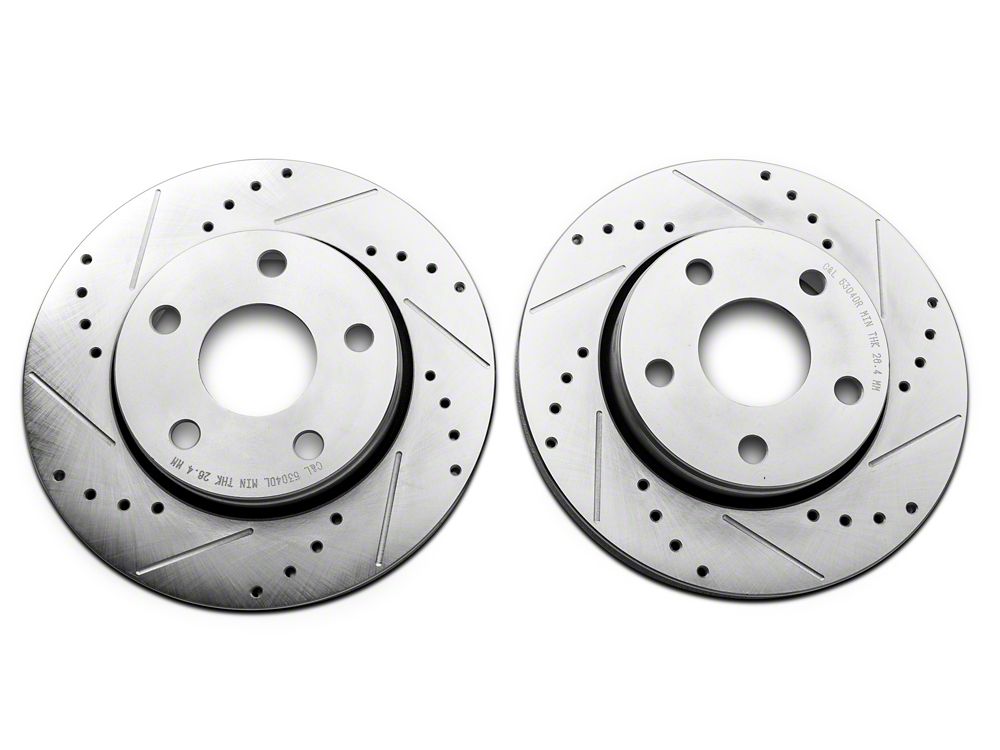 C&L Super Sport HD Cross-Drilled and Slotted Rotors; Front and Rear (07-18 Jeep Wrangler JK)