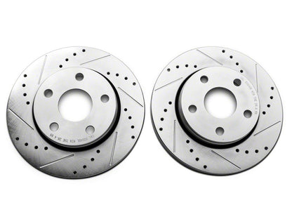 C&L Super Sport HD Cross-Drilled and Slotted Rotors; Front and Rear (07-18 Jeep Wrangler JK)