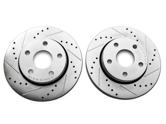 C&L Super Sport HD Cross-Drilled and Slotted Rotors; Front and Rear (07-18 Jeep Wrangler JK)