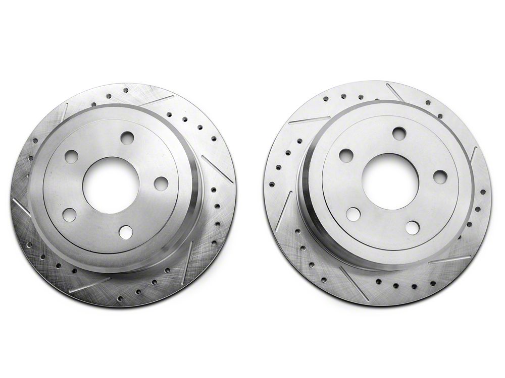 C&L Super Sport HD Cross-Drilled and Slotted Rotors; Front and Rear (07-18 Jeep Wrangler JK)