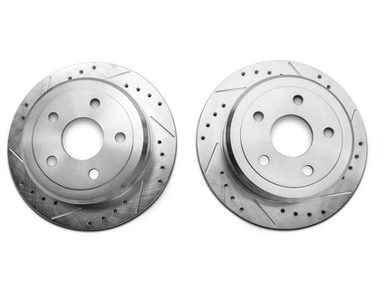 C&L Super Sport HD Cross-Drilled and Slotted Rotors; Front and Rear (07-18 Jeep Wrangler JK)