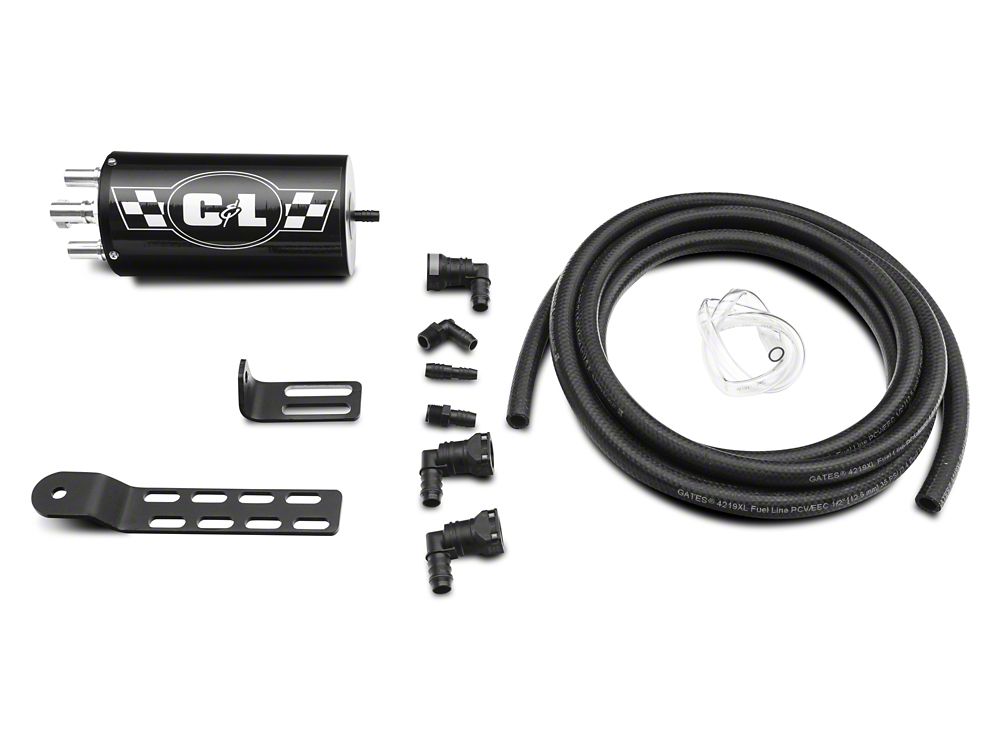 C&L Gen 2 Monster Oil Separator Catch Can; Black (Universal; Some Adaptation May Be Required)