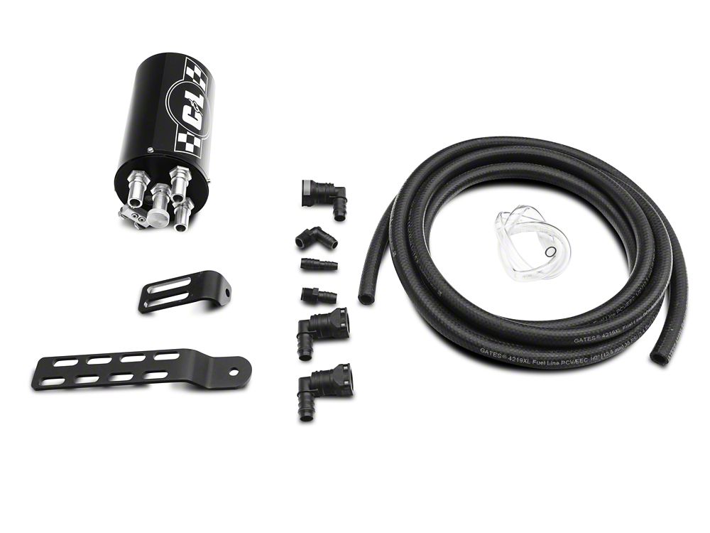 C&L Gen 2 Monster Oil Separator Catch Can; Black (Universal; Some Adaptation May Be Required)