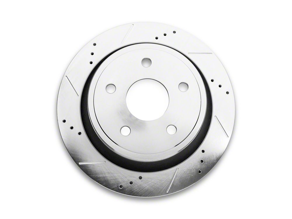 C&L Super Sport HD Cross-Drilled and Slotted 5-Lug Rotor; Rear Driver Side (02-18 RAM 1500, Excluding SRT-10 & Mega Cab)